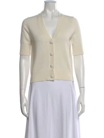 Pre-owned Veronica Beard Cashmere V-neck Sweater In Neutral