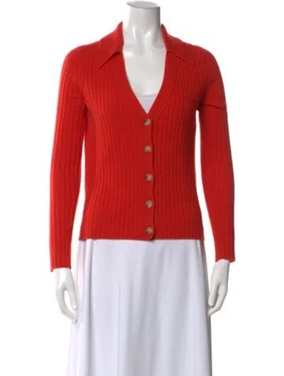 Pre-owned Veronica Beard Cashmere V-neck Sweater In Orange