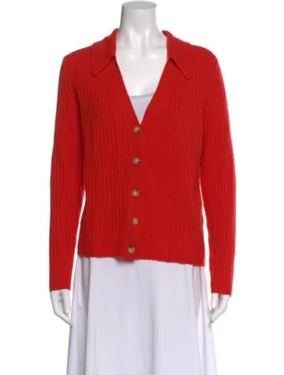 Pre-owned Veronica Beard Cashmere V-neck Sweater In Orange