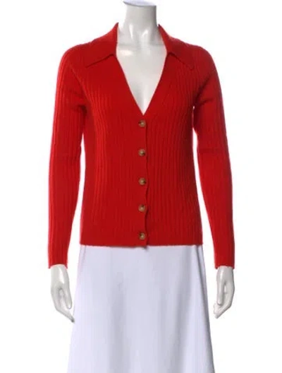 Pre-owned Veronica Beard Cashmere V-neck Sweater In Orange