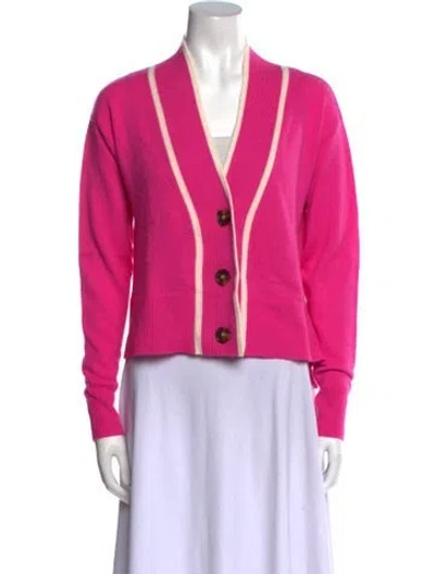 Pre-owned Veronica Beard Cashmere V-neck Sweater In Pink