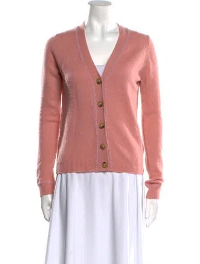 Pre-owned Veronica Beard Cashmere V-neck Sweater In Pink