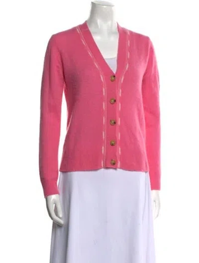 Pre-owned Veronica Beard Cashmere V-neck Sweater In Pink