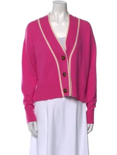 Pre-owned Veronica Beard Cashmere V-neck Sweater In Pink