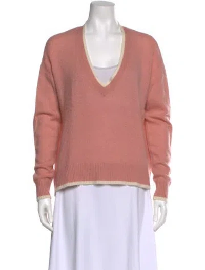 Pre-owned Veronica Beard Cashmere V-neck Sweater In Pink