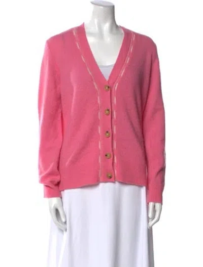 Pre-owned Veronica Beard Cashmere V-neck Sweater In Pink