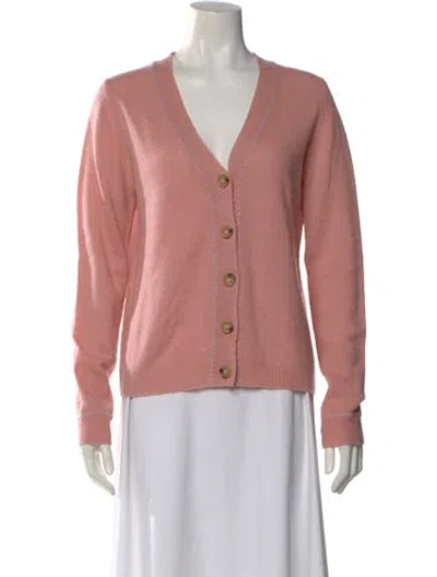Pre-owned Veronica Beard Cashmere V-neck Sweater In Pink