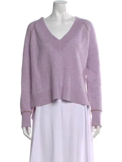 Pre-owned Veronica Beard Cashmere V-neck Sweater In Purple