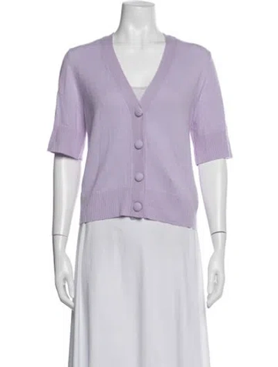 Pre-owned Veronica Beard Cashmere V-neck Sweater In Purple