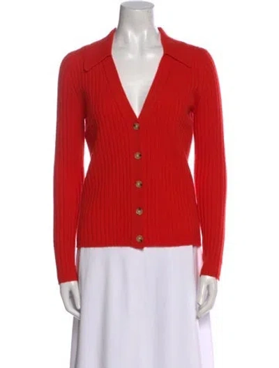 Pre-owned Veronica Beard Cashmere V-neck Sweater In Red