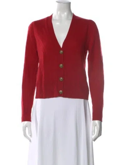 Pre-owned Veronica Beard Cashmere V-neck Sweater In Red