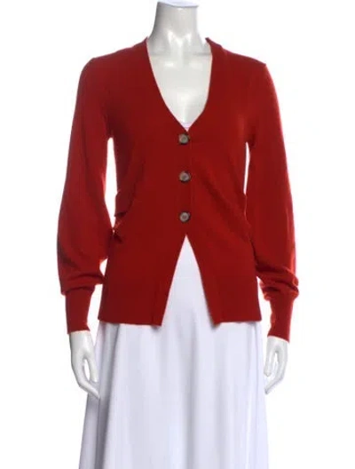 Pre-owned Veronica Beard Cashmere V-neck Sweater In Red