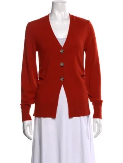 Pre-owned Veronica Beard Cashmere V-neck Sweater In Red
