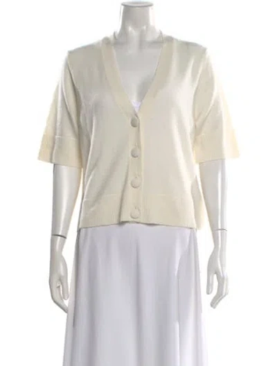 Pre-owned Veronica Beard Cashmere V-neck Sweater W/ Tags In Neutral