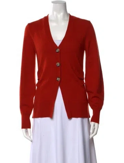 Pre-owned Veronica Beard Cashmere V-neck Sweater W/ Tags In Orange