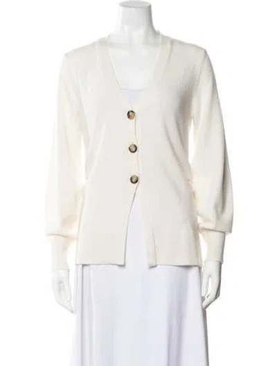 Pre-owned Veronica Beard Cashmere V-neck Sweater W/ Tags In White