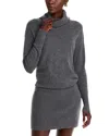 Veronica Beard Cassidy Merino Wool And Cashmere-blend Turtleneck Mini Dress In Charcoal