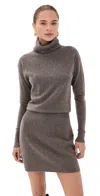 Veronica Beard Cassidy Merino Wool And Cashmere-blend Turtleneck Mini Dress In Gray