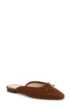 Veronica Beard Catherine Suede Bow Ballerina Mules In Cedar