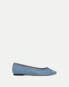 Veronica Beard Catherine Denim Bow Ballerina Flats In Blue
