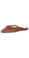 Veronica Beard Catherine Suede Bow Ballerina Mules In Cedar