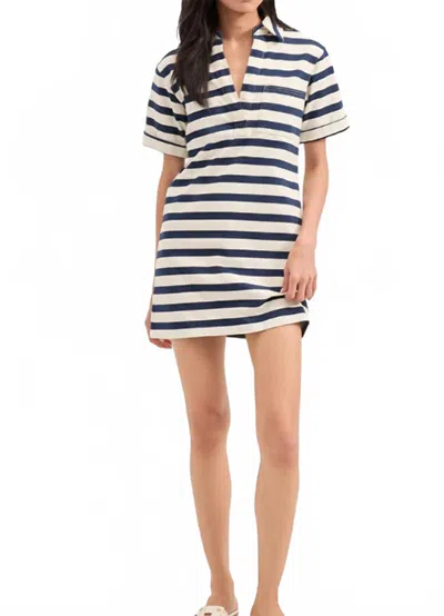 Veronica Beard Cayden Polo Dress In Navy/dove In Blue