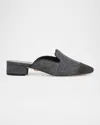 Veronica Beard Cecile Cap Toe Mule In Blue Denim Fabric