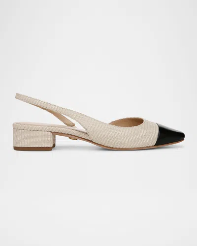 Veronica Beard Cecile Bicolor Slingback Ballerina Pumps In Natural/black