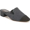 Veronica Beard Cecile Cap Toe Mule In Indigo Blue/black