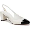 Veronica Beard Cecile Cap Toe Slingback Pump In Coconut/black