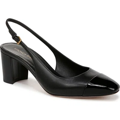 Veronica Beard Cecile Cap Toe Slingback Pump In Black/black