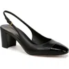 Shop Veronica Beard Cecile Cap Toe Slingback Pump In Black/black