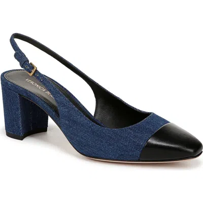 Veronica Beard Women's Cecile Sling 60 Slingback Pumps In Mountain Blue/black