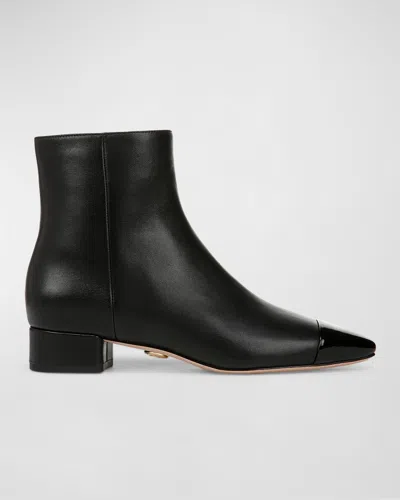 VERONICA BEARD CECILE CAP-TOE ZIP LEATHER BOOTIES