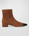 Veronica Beard Cecile Cap Toe Bootie In Cedarblack