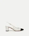 Veronica Beard Cecile Croc-embossed Cap-toe Slingback Pump In Multi
