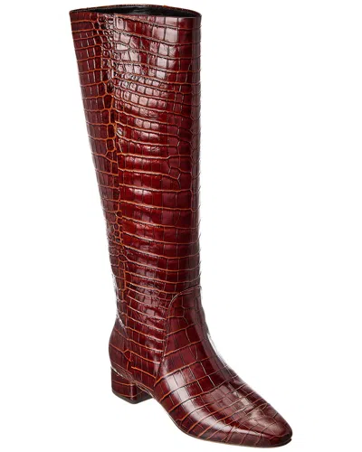 VERONICA BEARD VERONICA BEARD CECILE CROC-EMBOSSED LEATHER KNEE-HIGH BOOT