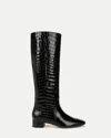 Veronica Beard Cecile Croc Embossed Knee High Boot In Black