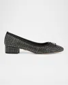Veronica Beard Cecile Square Toe Pump In Black Diamond