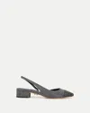 Veronica Beard Cecile Bicolor Denim Slingback Ballerina Flats In Blue/black