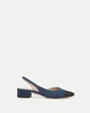 Veronica Beard Cecile Denim Cap-toe Slingback Indigo Black In Indigo/black
