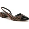 Veronica Beard Cecile Plaid Cap-toe Slingback
