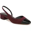 Veronica Beard Cecile Mixed Leather Slingback Ballerina Flats In Acai/black