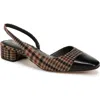 Veronica Beard Cecile Plaid Cap-toe Slingback In Camel/ Red