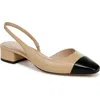 Veronica Beard Cecile Half D'orsay Slingback Pump In Wheat/black
