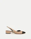 Veronica Beard Cecile Leather Slingback Ballerina Flats In Bisque/black