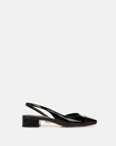 Veronica Beard Cecile Leather Cap-toe Slingback In Black