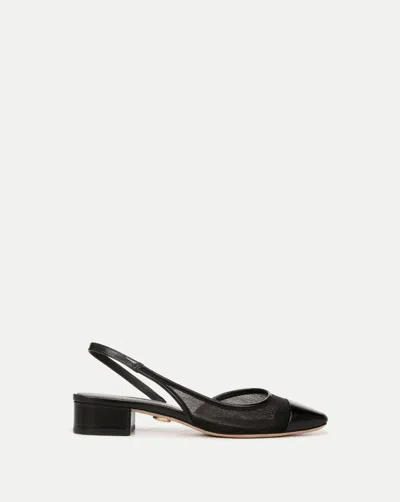 Veronica Beard Cecile Mesh Cap-toe Slingback In Black