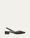 Veronica Beard Cecile Rhinestone Mesh Cap-toe Slingback In Black
