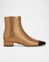 Veronica Beard Cecile Cap Toe Bootie In Dkgold/black